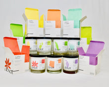 Load image into Gallery viewer, collection of our Desert candles including yerba manza, prickly pear, sage and saguaro, salted tequila, cactus flower, arizona, and desert rain