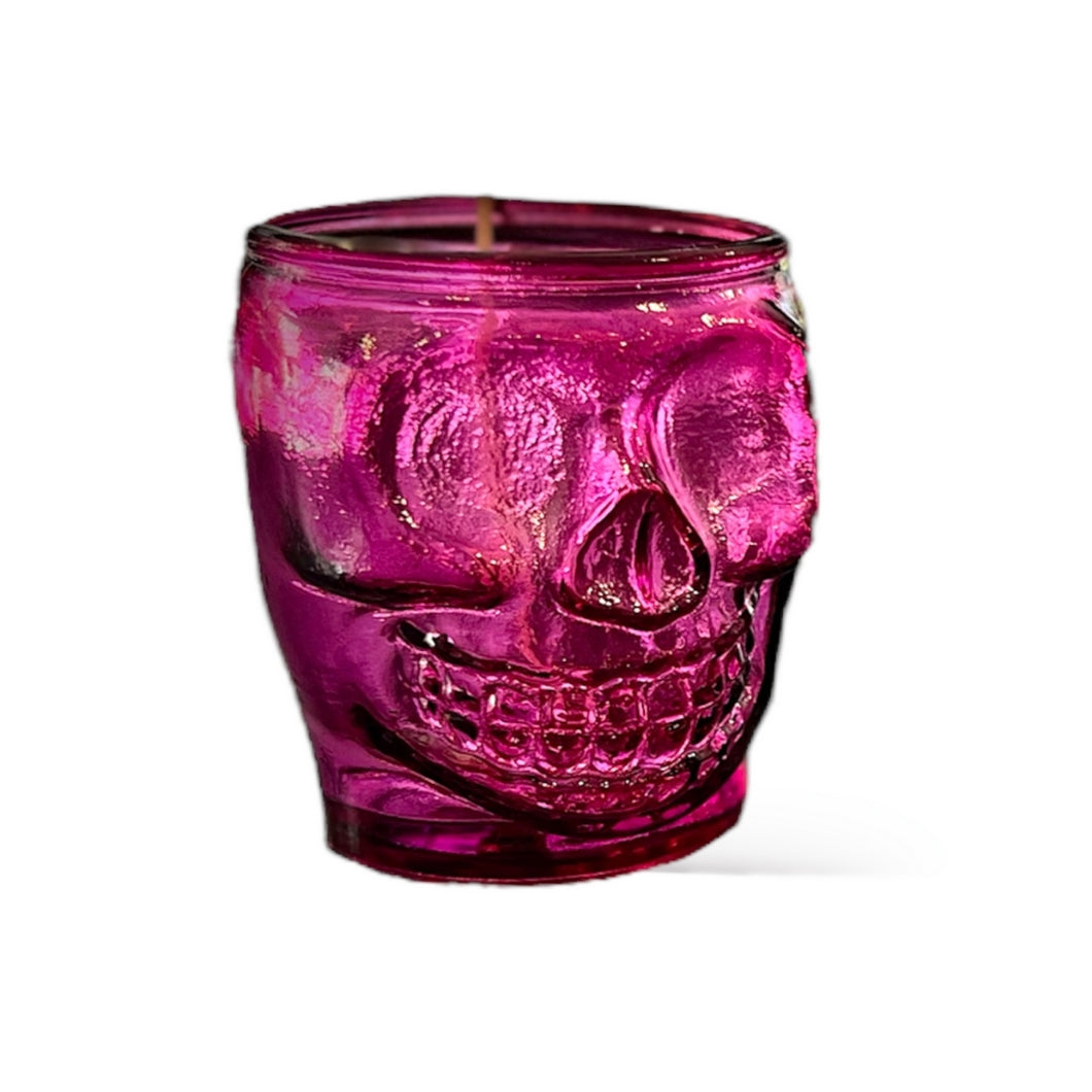 maroon skull close up